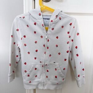 Old Navy White Polka Dot Hoodie Sweatshirt